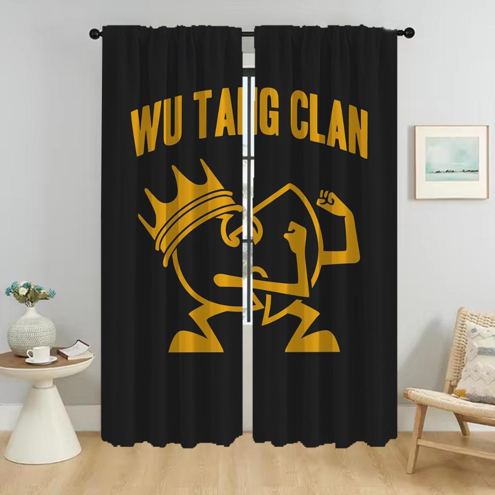 Köksgardiner 2 Delar Wu Tang Clans Vardagsrumsgardin Gardiner för Sovrum Partition Skärmar Halloween Dekoration Mörkläggande