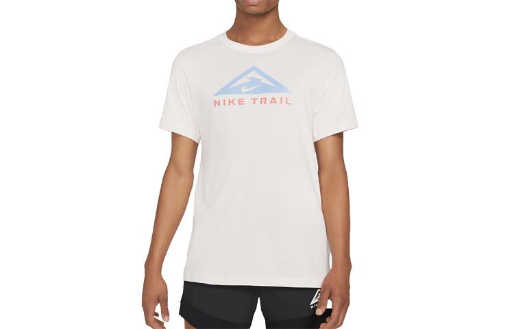Nike T Shirts Men's Light Pink Crew Neck Moderate Straight Fit CZ9804-640