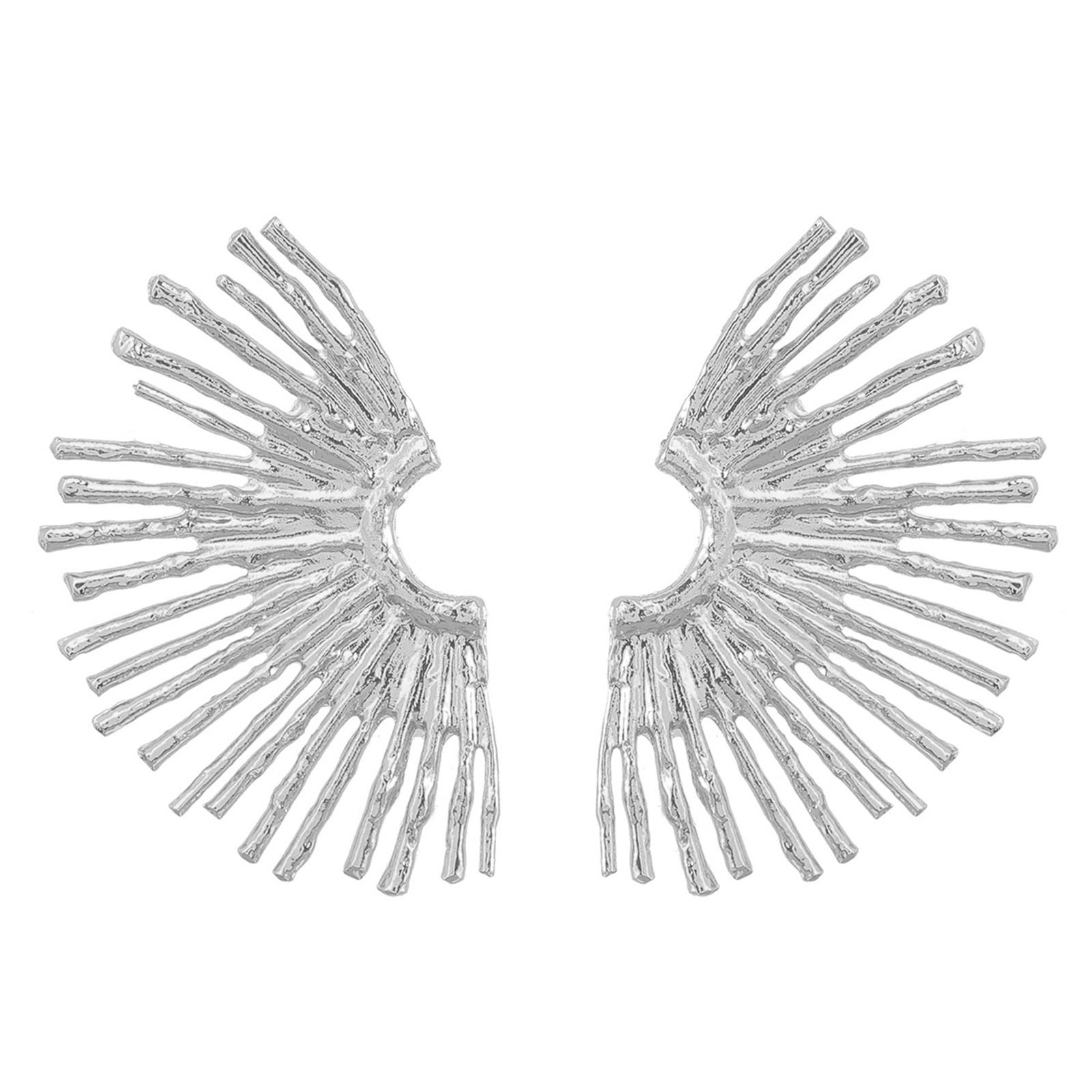 

Unique Ear Pins Exaggerated Hollow Earrings Eye Catching Ear Pendant Semicircular Line Earrings Fashionable Accessories білий