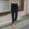 Women's High Waist Slim Black Cigarette Jeans - Spring & Autumn 2024 Harem Style