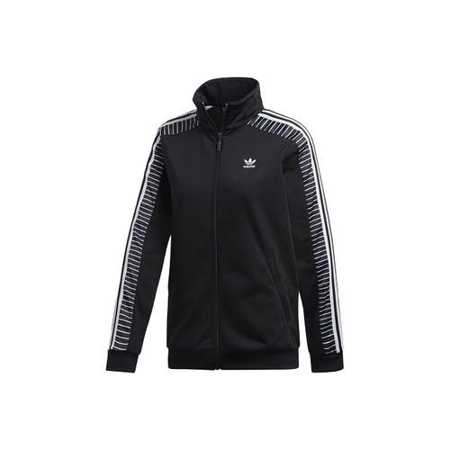 

adidas Originals logo print casual stand-up collar sports jacket, women‘s, black XS чёрный