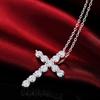 Women Fashion Shiny Zircon The Cross Pendant Long Necklace Link Chain Jewelry