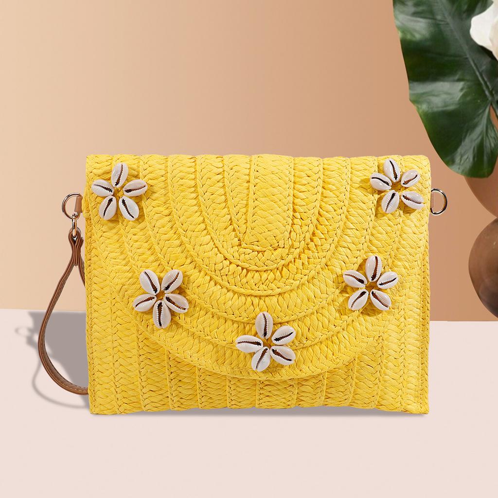 Neue Stroh Große Kapazität Clutch Umhängetasche Einzigartiges Umschlag Quasten Design Premium Handtasche Damen Tasche Umhängetasche