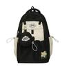 Girls Nylon School Backpack Waterproof Soft Sweet Style For Campus Use