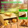 Bamboo Bread Storage Box Large Capacity Kitchen Countertop Bread Container with Roll Top Lid Bagels Storage Bin for Cookies