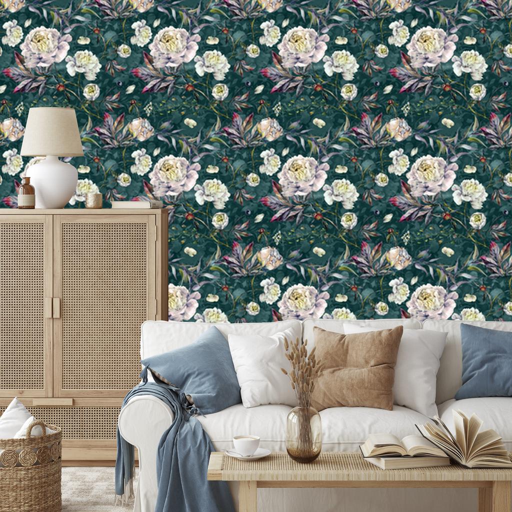 Vintage Peonies Wallpaper for Living Room and Bedroom 50x1000