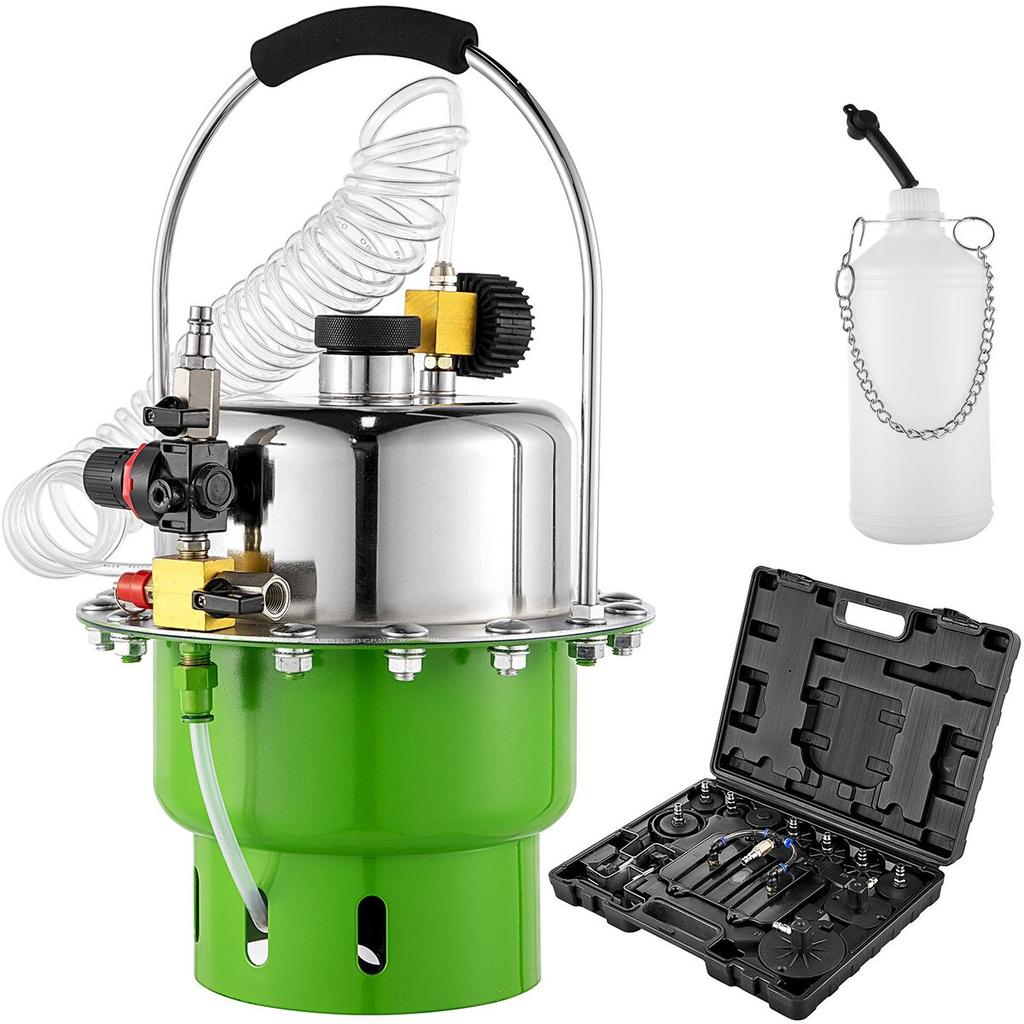 Pneumatic Air Pressure Bleeder, Brake Pressure Bleeding Tool Portable Brake and Clutch Bleeder Valve System Kit Garage Workshop Mechanics Brake Oil