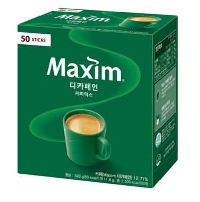 Maxim Decaf Coffee Mix – 50 Sticks | Korean 3-in-1 Instant Coffee | No Caffeine, Full Flavor