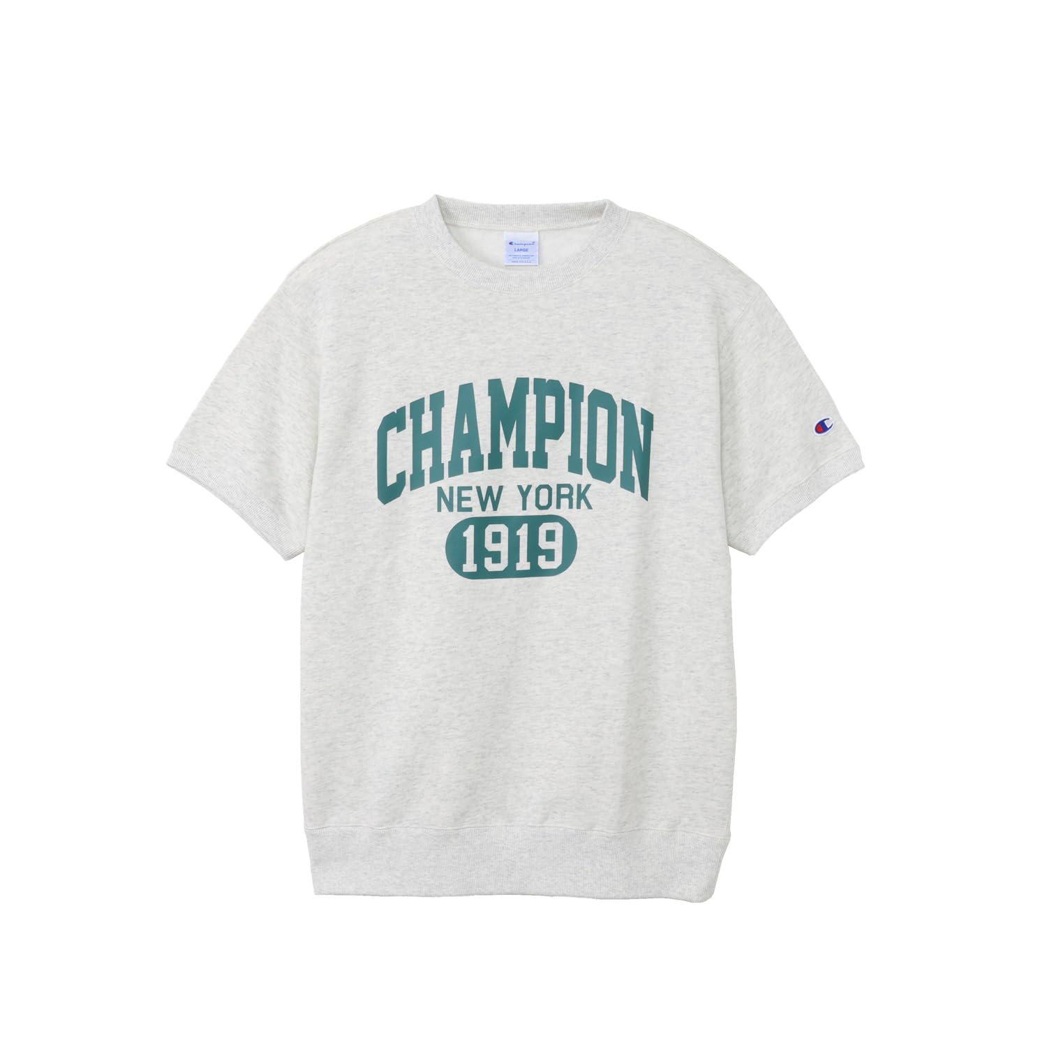 

Толстовка с коротким рукавом CottonUSA Fleece College Print Short Sleeve Crew Neck Sweatshirt Basic Oatmeal M [Champion] C8-Z007Z Men s