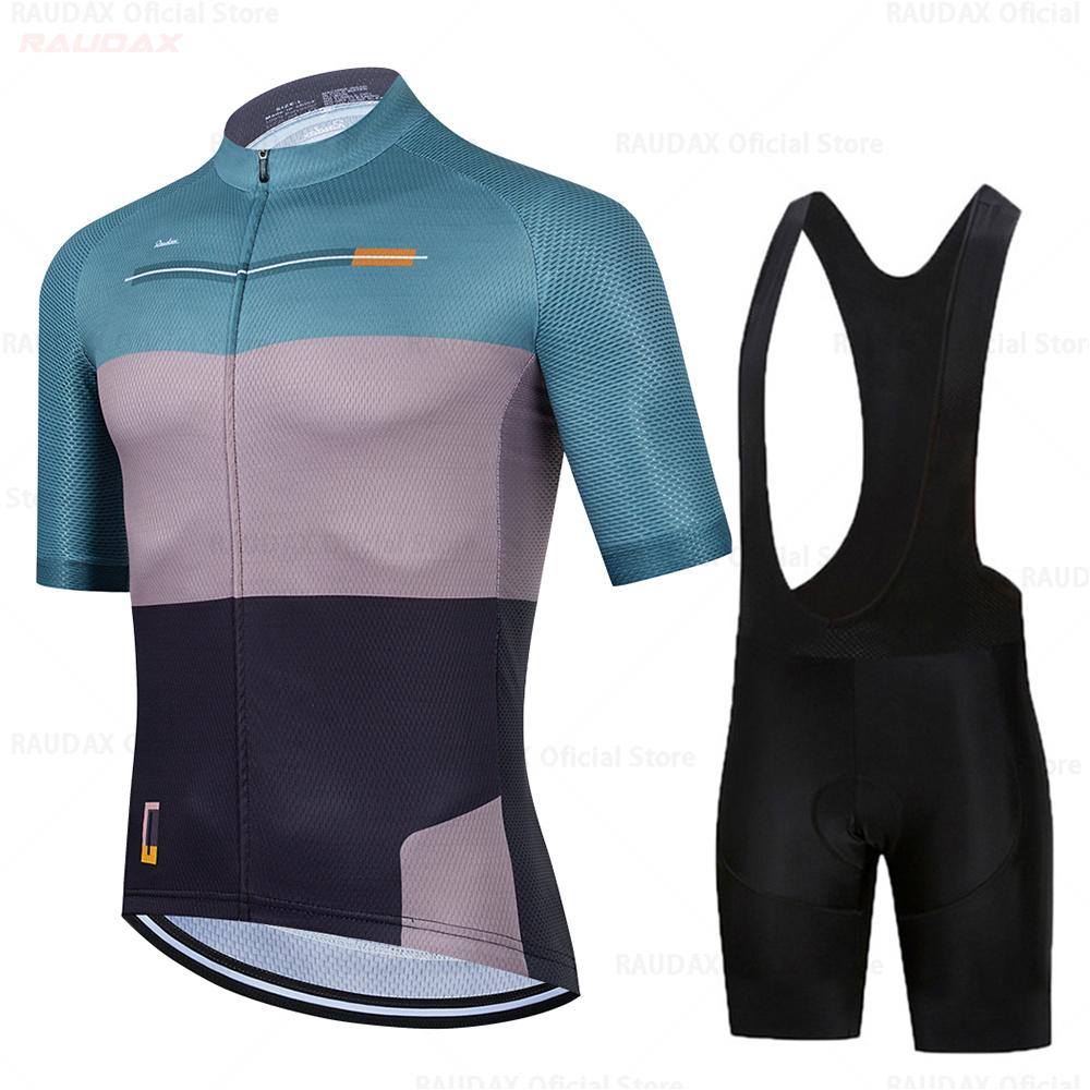 Raudax 2025 Summer Cycling Jersey Set Breathable MTB Twelve Colors Cycling Clothing Mountain Bike Wear Maillot Ropa Ciclismo