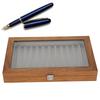 Wooden Fountain Pen Display Case Organizer Walnut Wood Storage Gift Box for 12 Pens Display
