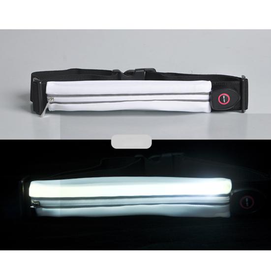 Cintura da Corsa a LED Alta Visibilità 3 Modalità di Illuminazione Multiuso Ricaricabile USB Lampeggiante Sicurezza