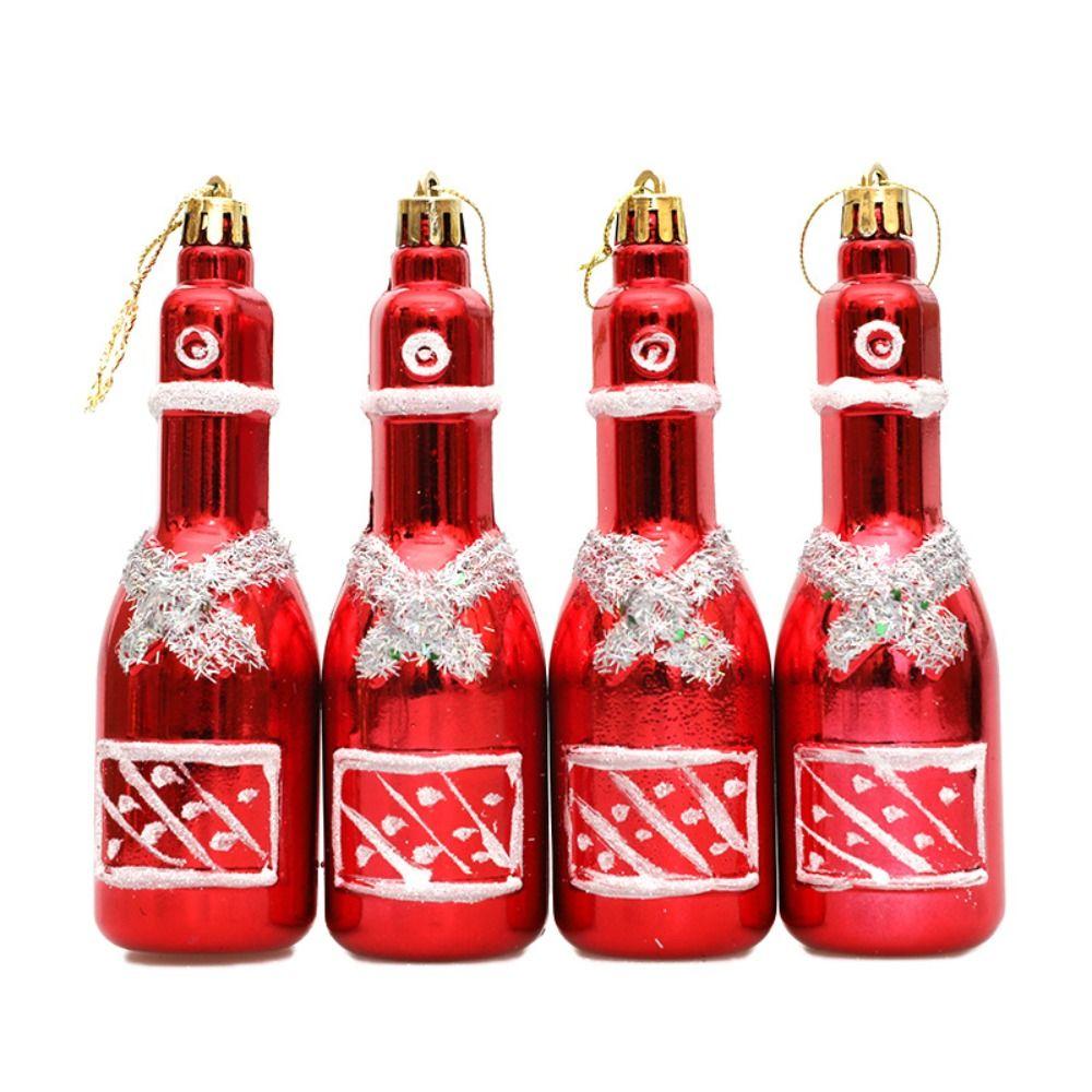 Red Christmas Hanging Decoration Electroplated Pinecone Acorn Owl Xmas Ornament Ball Shopwindow Plastic Christmas Tree Ornament
