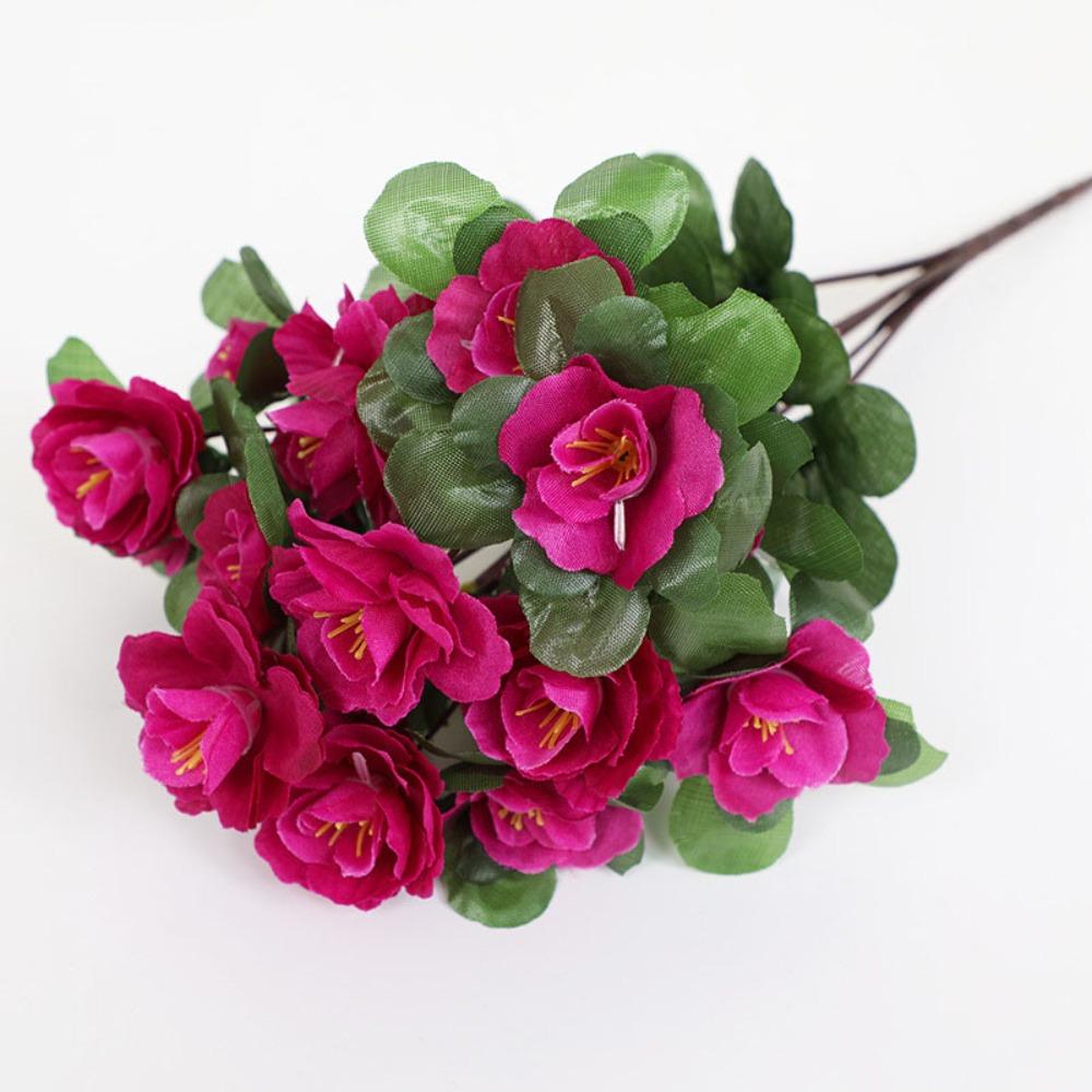 

Decor Silk Flower Artificial Rhododendron Arrangements DIY Handmade Reflecting Mountain Red 21 Head Bouquet Home Garden фіолетовий