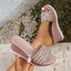 Queen Style Sandals Women'S Casual And Stylish Pearl And Rhinestone Platform Wedge Sandal Womens Summer Dress Accessories