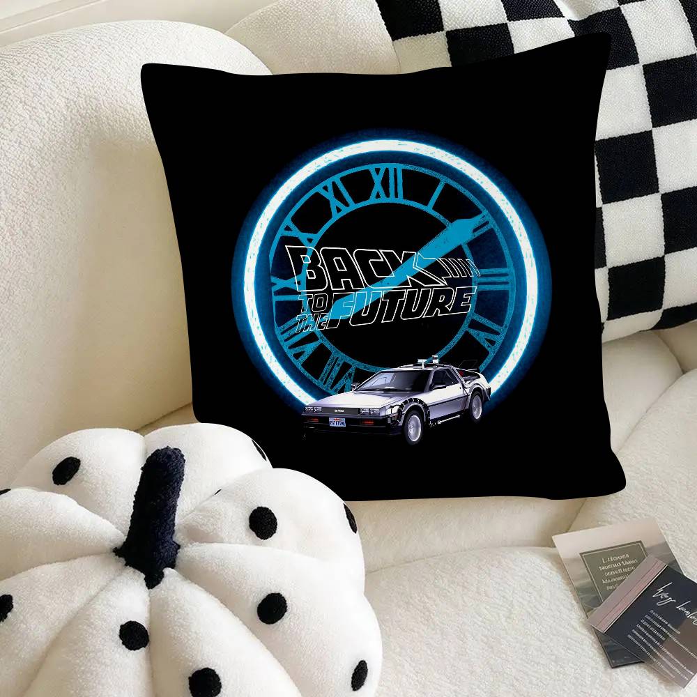 Cartoon Classic Movie B-Back To The F-Future Pillow Case Fashion Square Pillowcase Bedroom Sofa Room Ins Decoration Leisure
