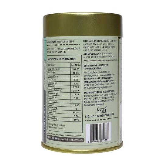 The Great Indian Spicery | Kalonjee Seeds - 100gm Tin | Steam Sterilisation, 100% Pure & Natural, Farm Fresh, Non-Adulterated,