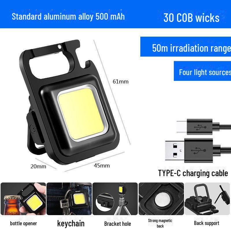 Portable Magnetic Mini Keychain Flashlight: Multifunctional Outdoor Emergency Light