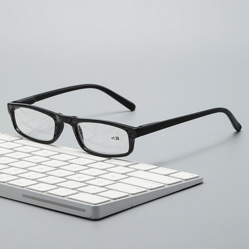

Reading Glasses +1.0~+4.0 Lightweight Anti-Blue Light Presbyopia Eyewear Mini Small Square Frame Eyeglasses Transparent White +1.5