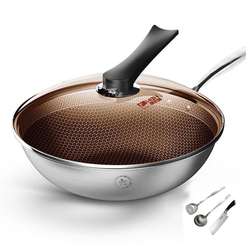 Kombach Elite Honeycomb 304 Stainless Steel Non-stick Wok
