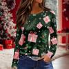 Women's Daily Casual Long-sleeved Printed O-neck Top