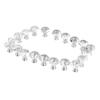 20PCS Crystal Cabinet Knobs Aluminum Alloy Transparent Round Drawer Pull Handles Knobs for Kitchen Cupboard Closet