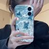 Blue Butterfly Ocean Waves Phone Case For iPhone 17 15 14 13 11 12 16 Pro Max Plus Mini Transparent Silicone Soft Funda