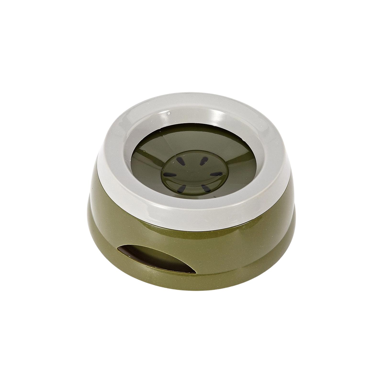 Spill Proof Pet Water Bowl - No Spill - Slow Drinking Water Bowl For Dogs & Cats, Vehicle Car Travel Water Bowl With Floating Disk Design, Non- One Size зелёный