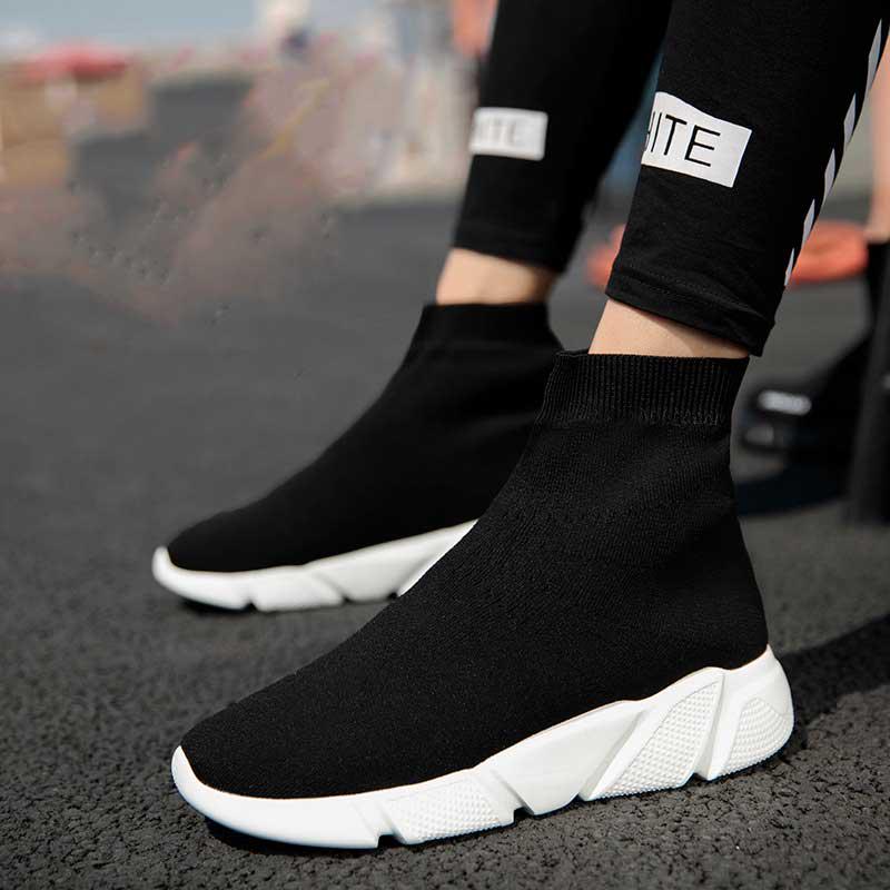 Spring Sneakers For Women Vulcanized Shoes Female Socks Shoes Trainers Women Slip-on Stretch Platform Shoes Black Sneaker Femme
