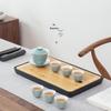 Chinese Ceramic & Bamboo Tea Tray