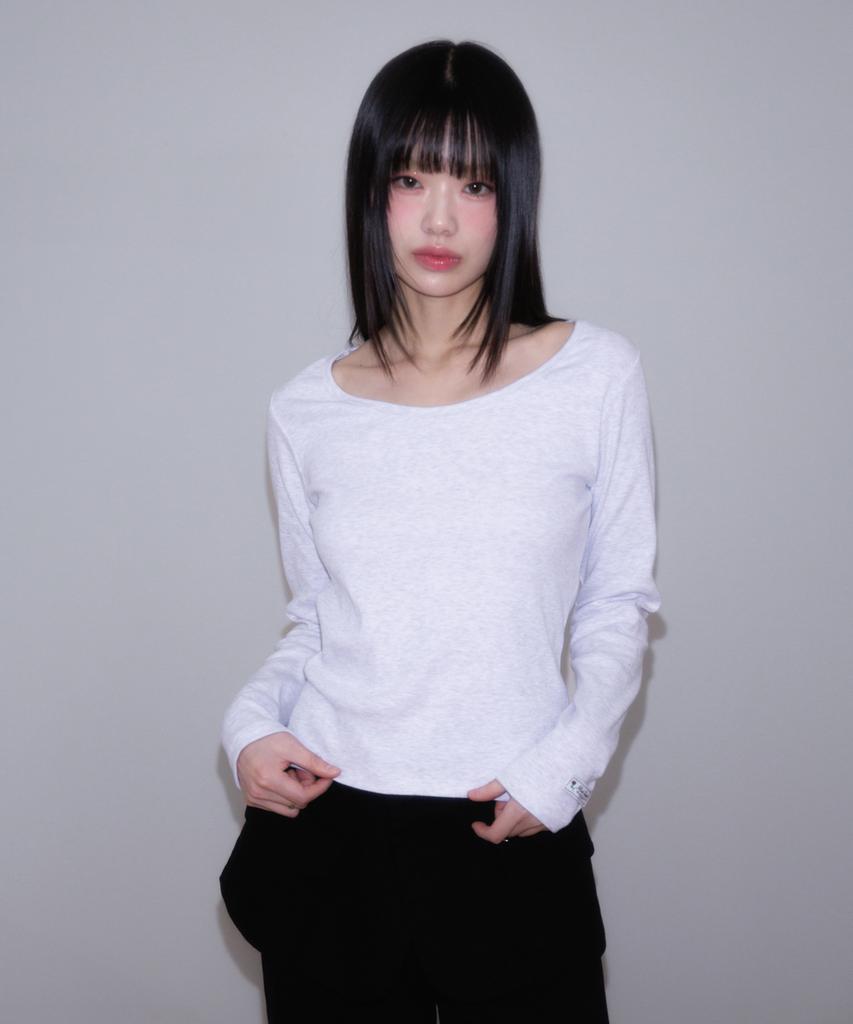 ROSEFRANTZ Essential Rose Label Long Sleeve [White Melange]