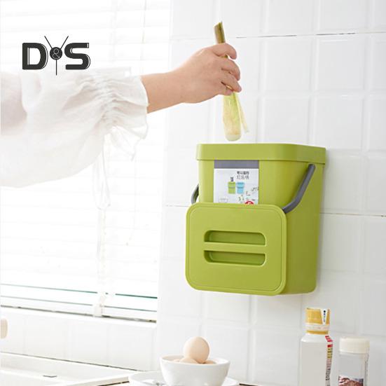 Kitchen Trash Can Hanging Organic Waste Bin Large Capacity Compact Design Bathroom Garbage Bin Container with Lid