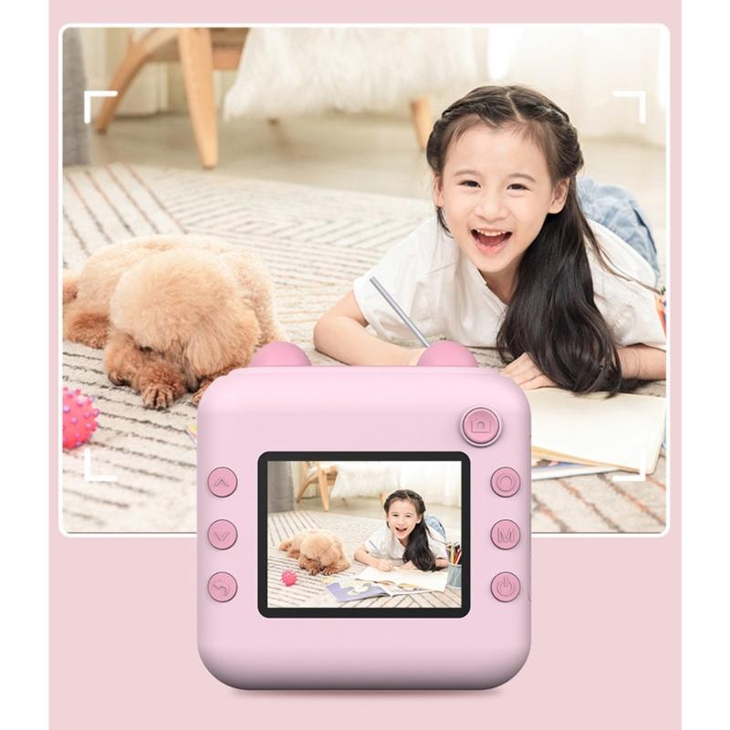 Kids Print Camera Photography with Rechargeable Battery and Paper for Creative Play