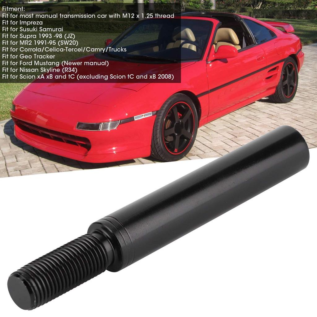 Elerose Car Gear Shift Extension, 3" Shift Knob Extender Manual Gear Shifter Lever Extension M12 X1.25 Fit Ford Mustang