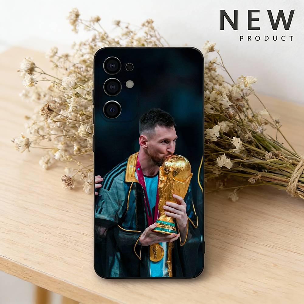 Fútbol L-Lionel m-Messi 10 Funda para Teléfono Para Samsung S26,25,24,23,22,30,21,10,9,Ultra,Plus,Lite Negra Suave