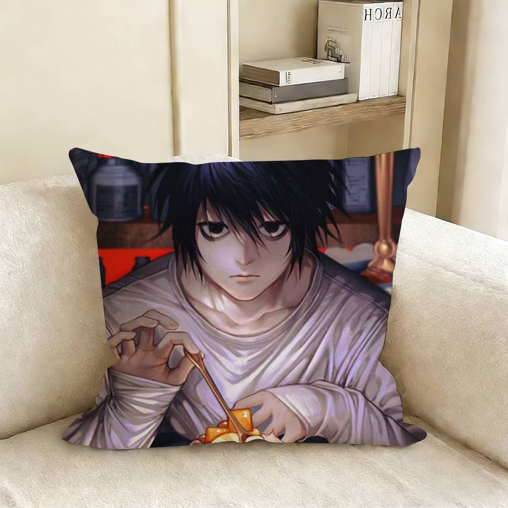 L-Lawliet D-Death Note Pillow Case Living Room Sofa Cushion Cover Suitable For Home Bedroom Room Decoration