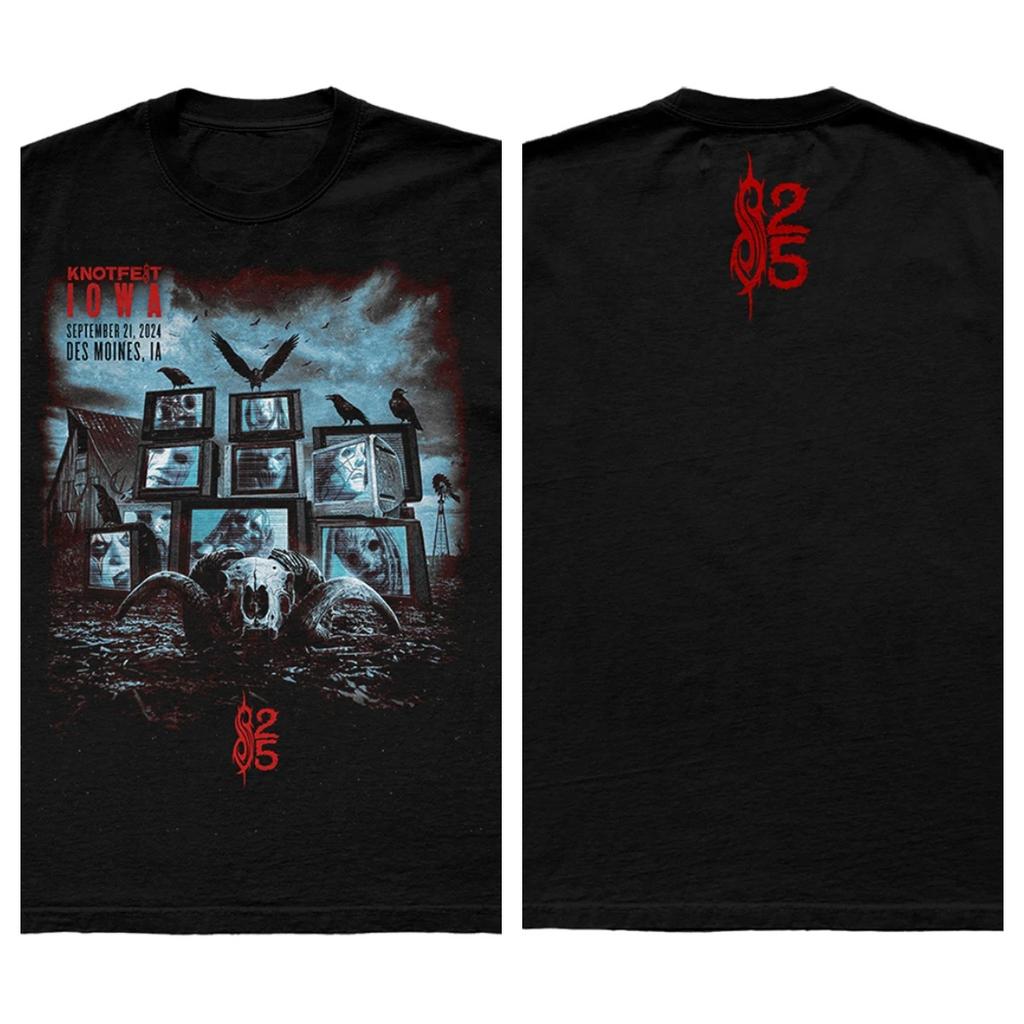 Slipknot "2023 World Tour · All Members Masks Collage" American Retro Heavyweight Short Sleeve T-Shirt