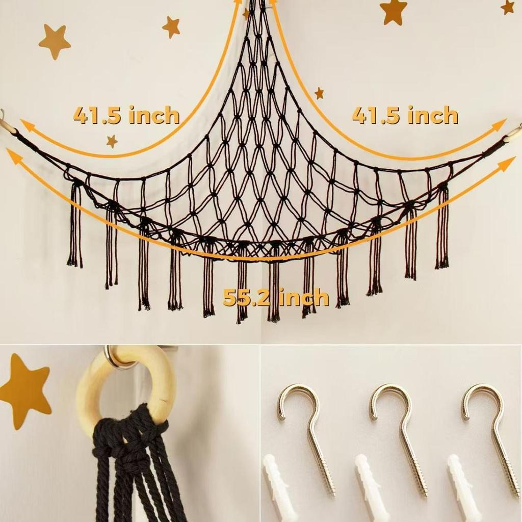 Large Plush Toy Hammock Net for Stuffed Animal Storage In Children's Bedrooms
