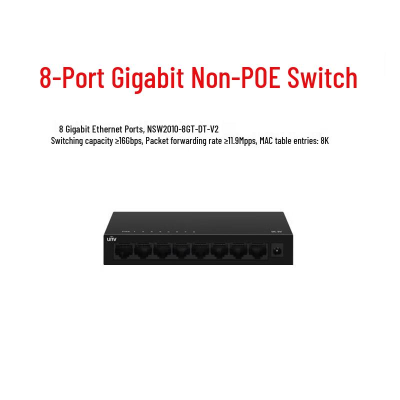 Uniview Gigabit Non-PoE Netzwerk-Switch CN-Stecker (Adapter enthalten)