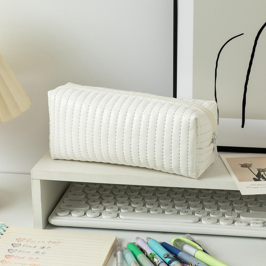 Organizer Notebook Leather Pencil Case With Spacious Storage For School And Work
