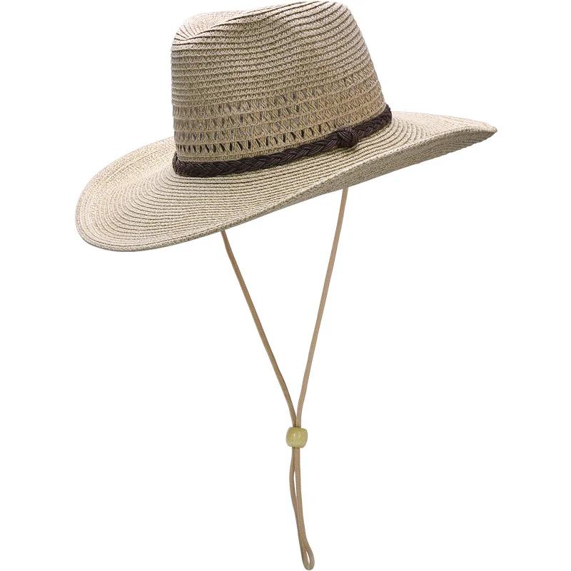 2025 Men Big Head Straw Hat Dad Summer Large Size Sun Cap Male Wide Brim Fedora 58cm 60cm 62cm