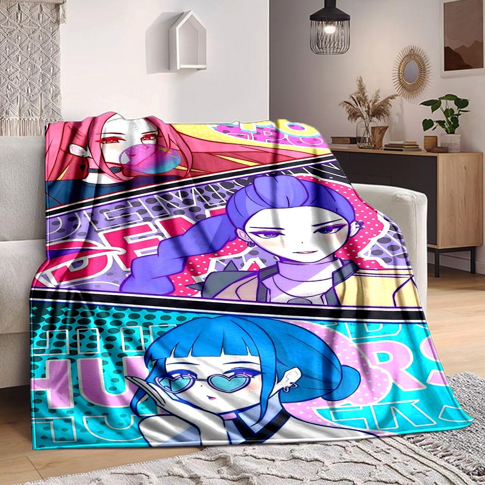 1pc K Pop, Demon Hunter Soft Comfortable Blanket Digital Print, All Season Multipurpose Knit Fabric Bedding, Office, Sofa Home Decor Blanket