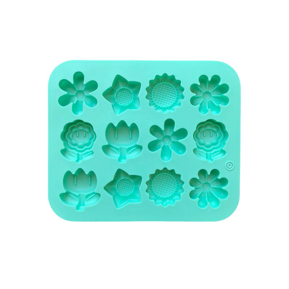 1-Piece Mini 12-Cavity Flower Silicone Mold for Candy Chocolate Cookies, Handmade Baking Tool