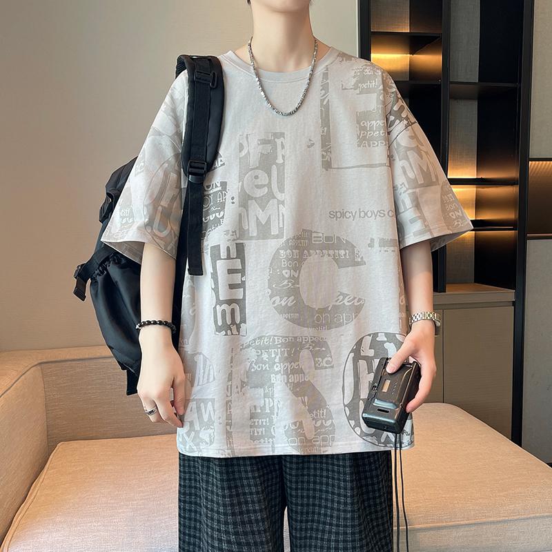 Short-sleeved T-shirt Tops Half-sleeve Round Neck Half-sleeved T-shirt