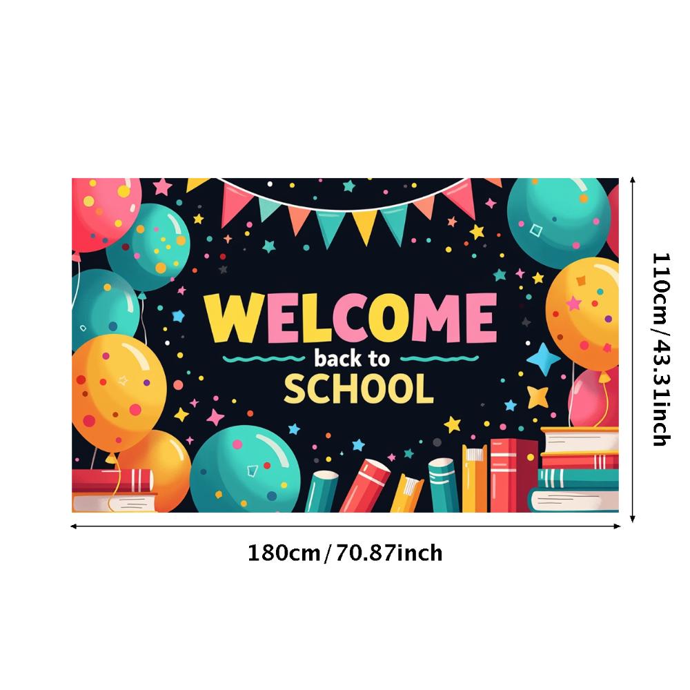 Willkommen zurück zur Schule Banner Hintergrund für Klassenzimmerdeko Kinder Schulfest Veranstaltung Hintergrunddekorationen Foto-Requisiten