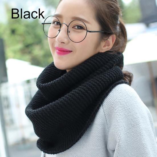 Herbst Winter Warme Mode Frauen Einfarbig Pullover Halstuch Gestrickte Schal