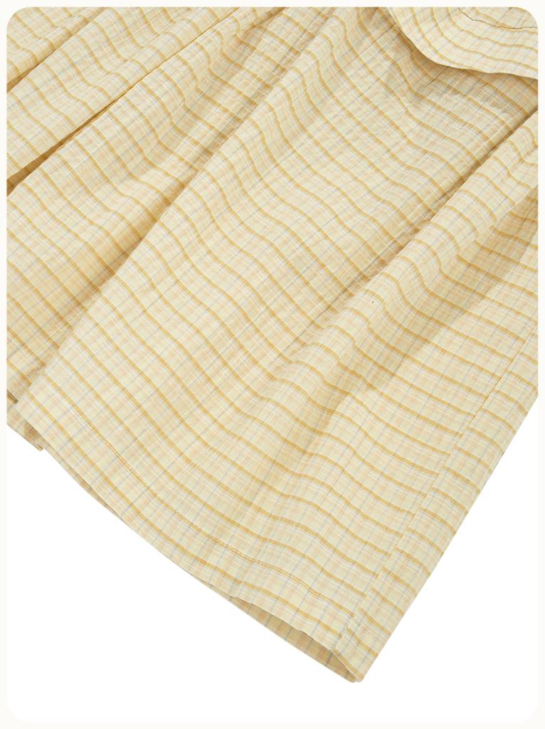 Hello Sunrise Hs Two Poket Mini Dress_Yellow Check