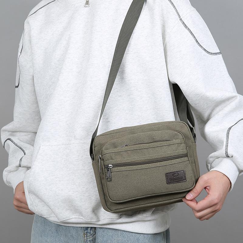 Men's Canvas Waist Pack – Large Capacity Outdoor Fanny Bag with Phone Pocket for Running Hiking & Travel