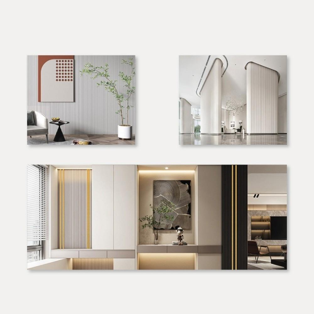 NBR Foam Fluted Wall Panel 3 Meter Fluted Wall Trim Imitation Grille Wall Sticker  Wall Decoration