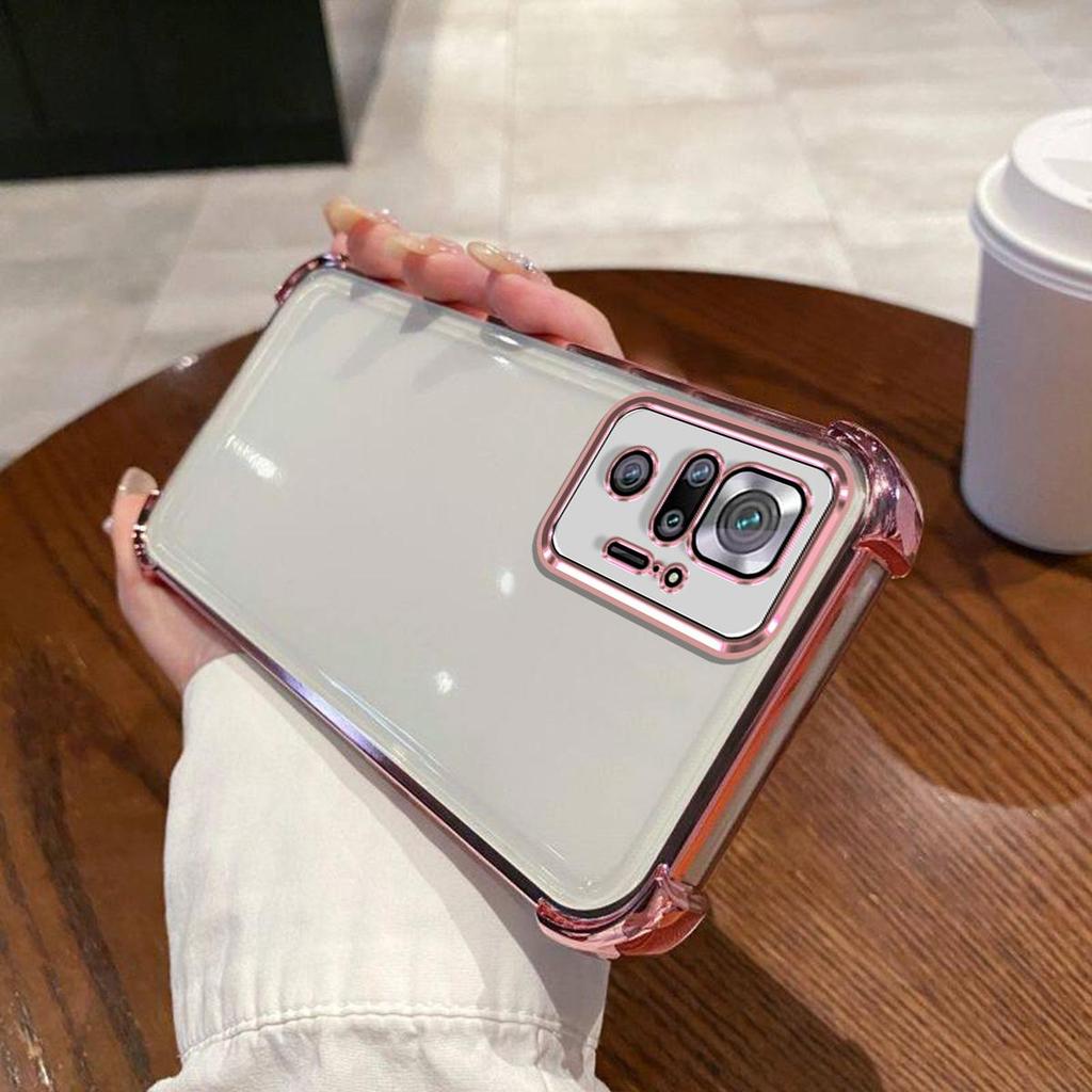 Case for Xiaomi Redmi Note 10 Pro 4G Electroplated Color Border Clear Phone Casing Cover